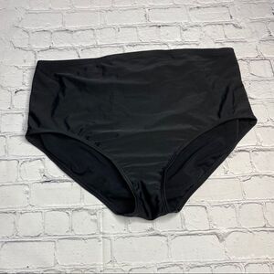 Seekers Contour Black High Waist Plus‎ Swim Bottom